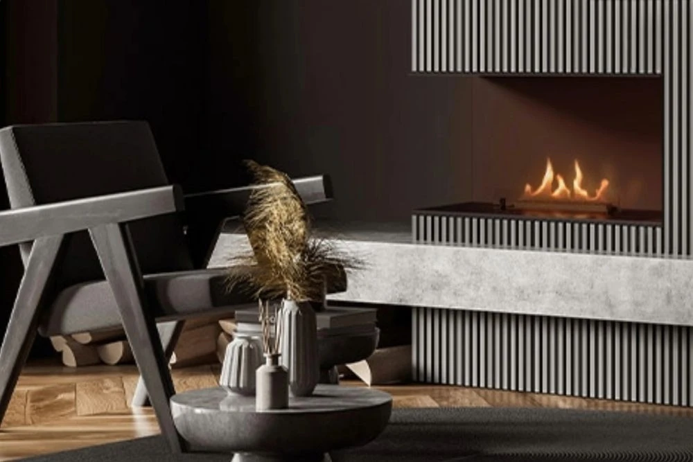 biokominek trzystronny na bioetanol