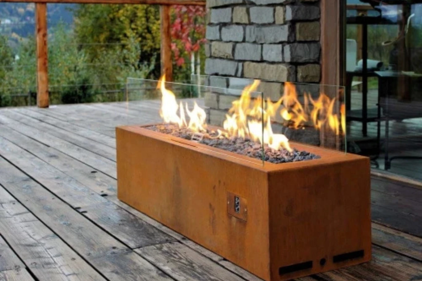 Galaxy Corten Kominek Gazowy