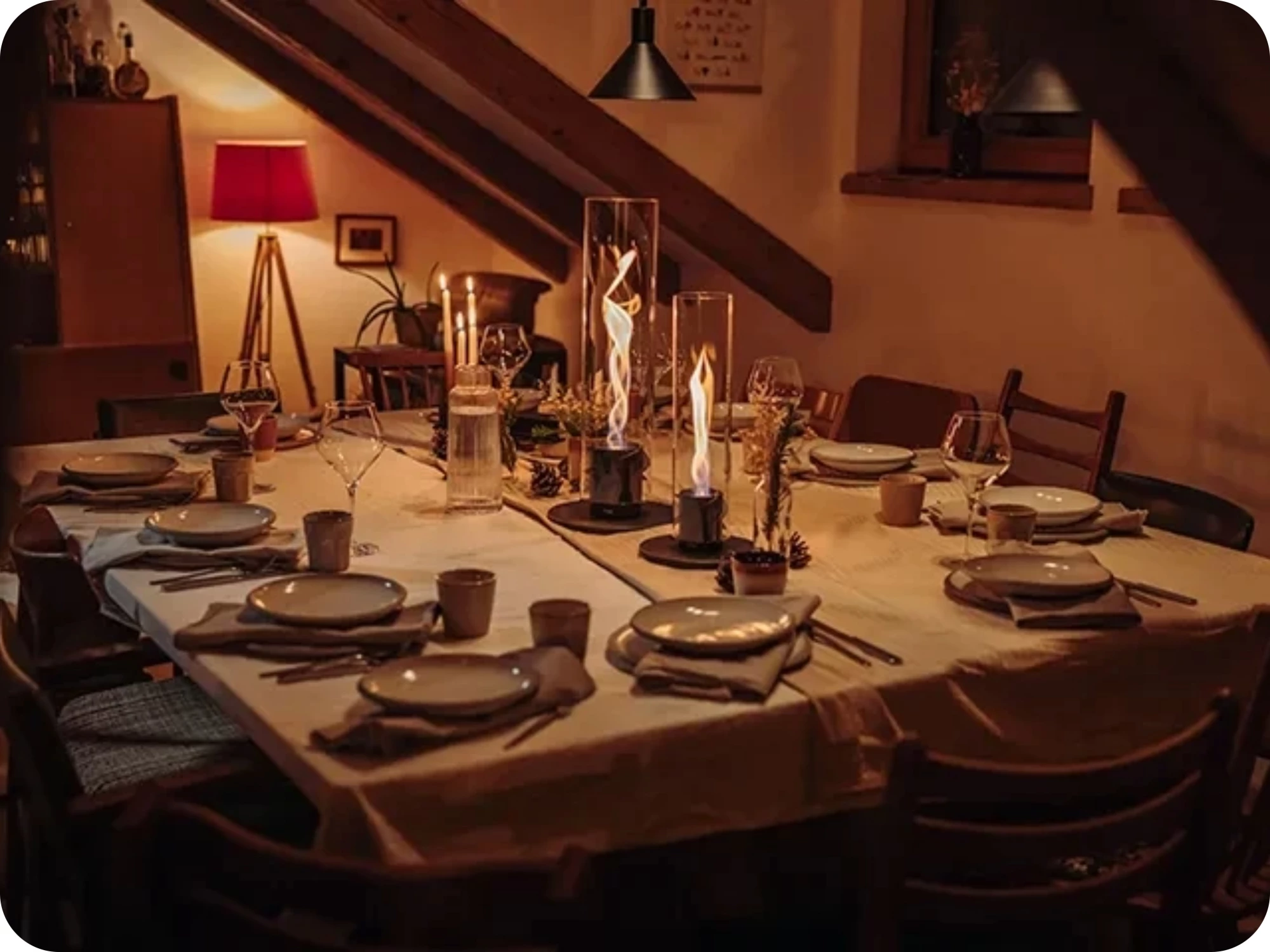 Biokominek na stół