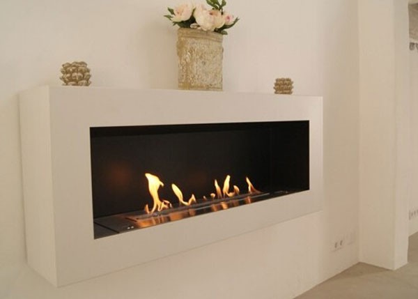 Mikä on seinään kiinnitettävä bioetanolitakka? Valkoinen seinään kiinnitettävä bioetanolitakka