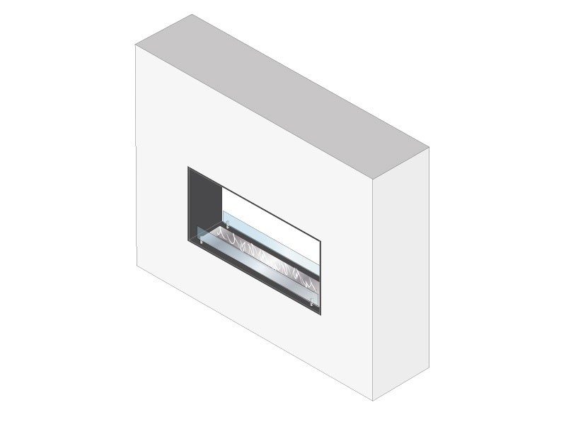 Foco doorkijkende biohaard Foco tweezijdige inbouwhaard op bio-ethanol