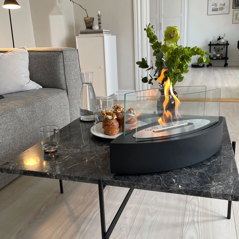 Oval sort bord biopejs Sort oval bord biopejs