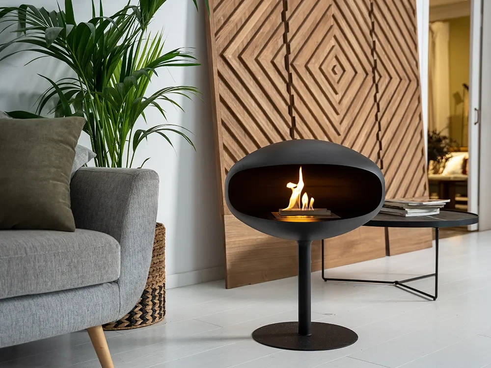 Cocoon Pedestal with ceramic wool inside the burner