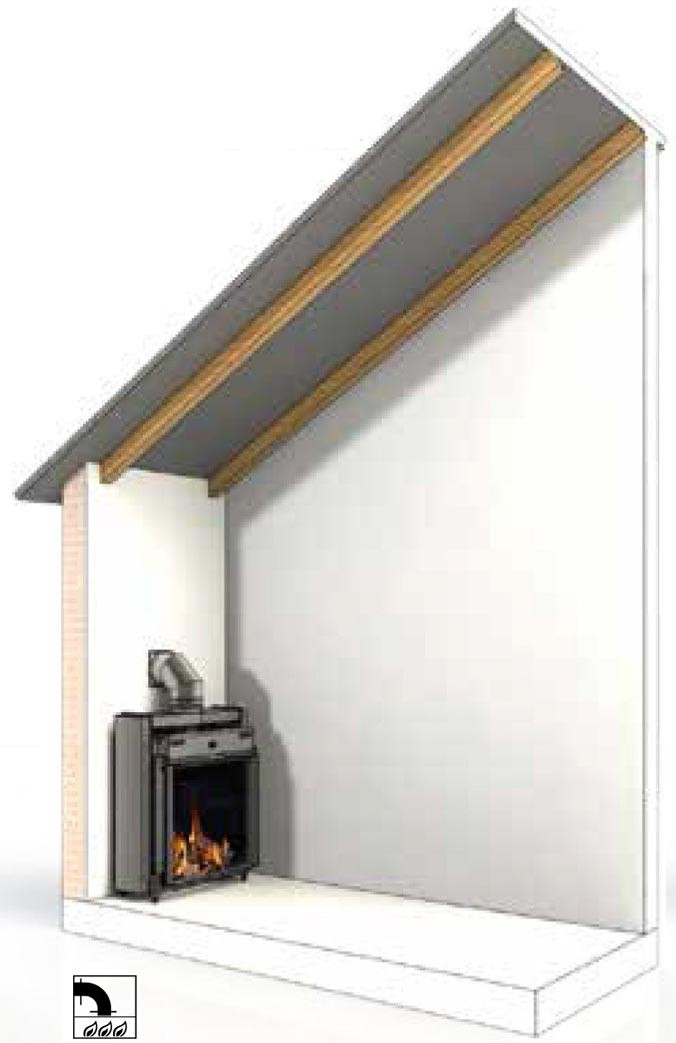 Aftræk via ydervæg - 90 grader