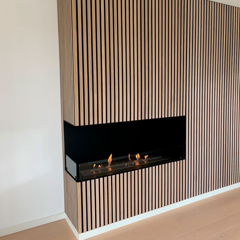 Akustik paneler ved pejse indbygget pejs