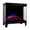 Aflamo Tower 76 freestanding electric fireplace with 3-sided glass and 3D LED flame effect