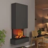 Glow Fire Hölderlin Tall Grey Wall-mounted Water Vapour Fireplace – Realistic Flame Effect
