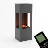 Glow Fire Böll Grey - OMC 400 | Freestanding Water Vapour Fireplace, Grey, 54 cm x 145 cm x 44 cm