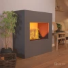 Goethe Gray OMC 600 – Realistic Flame, Eco-Friendly Design, Freestanding (Gray)