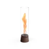 Höfats SPIN Air 900 Oxyde Red tabletop bioethanol fireplace with high cylindrical glass