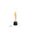 Höfats SPIN Air 900 black tabletop bioethanol fireplace with tall cylindrical glass