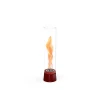 Höfats SPIN Air 900 Red Tabletop Bioethanol Fireplace with Tall Cylindrical Glass