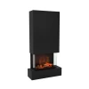 Glow Fire Hölderlin Tall Black OMC 600 Wall-mounted Water Vapour Fireplace – Realistic Flame Effect