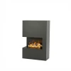 Glow Fire Tucholsky Right Corner Grey - OMC 600 | Freestanding Water Vapour Fireplace, Grey, 91 cm x 150 cm x 35 cm