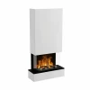 Glow Fire Hölderlin Tall White OMC 600 Wall-mounted Water Vapour Fireplace – Realistic Flame Effect