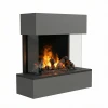 Hölderlin water vapour fireplace in grey, showcasing realistic water vapour flames
