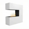 Glow Fire Schiller White - OMC 600 | Freestanding Water Vapour Fireplace, 120 cm x 120 cm x 38 cm