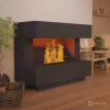 Kant Black - OMC 600 Freestanding Water Vapour Fireplace by Glow Fire – Realistic Flame Effect, No Heat, Black Design