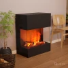Glow Fire Kästner Black - OMC 600 | Freestanding Water Vapour Fireplace, 89 cm x 70 cm x 40 cm