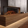La Nordica Lumen 1200 electric fireplace with wide panoramic flame and Italian design