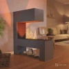 Glow Fire Mozart Grey - OMC 600 | Freestanding Water Vapour Fireplace, 120 cm x 110 cm x 35 cm