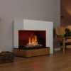 Glow Fire Planck Left-Sided - OMC 600 | Freestanding Water Vapour Fireplace, 90 cm x 109 cm x 53 cm