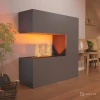 Glow Fire Schiller Grey - OMC 600 | Freestanding Water Vapour Fireplace, 120 cm x 120 cm x 38 cm