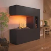 Schiller Pocket Black - OMC 600 Freestanding Water Vapour Fireplace – Realistic Flame, Eco-Friendly Design