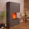 Glow Fire Tucholsky Left Corner Grey - OMC 600 | Freestanding Water Vapour Fireplace, Grey, 91 cm x 150 cm x 35 cm