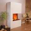 Glow Fire Tucholsky Left Corner White - OMC 600 | Freestanding Water Vapour Fireplace, White, 91 cm x 150 cm x 35 cm