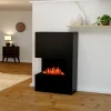 Glow Fire Tucholsky Right Corner Black - OMC 600 | Freestanding Water Vapour Fireplace, Black, 91 cm x 150 cm x 35 cm