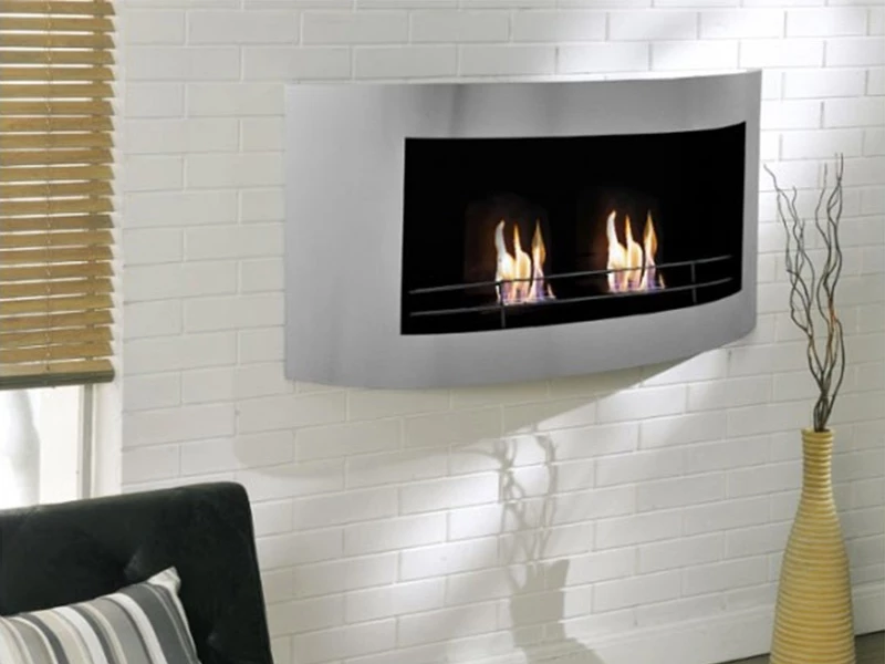 Cheminée bioéthanol murale acier