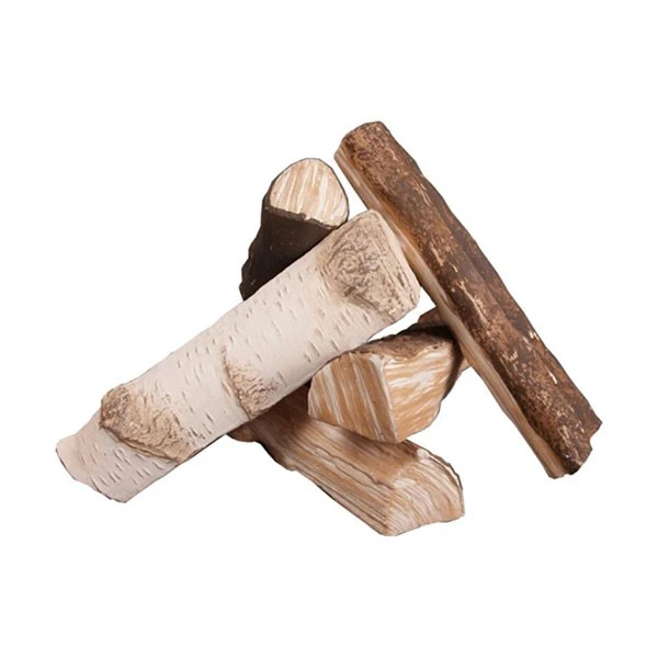 Decorative logs for bioethanol fireplace