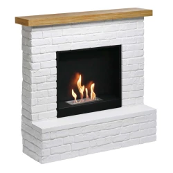 TAGU Rolf fritstående elektrisk pejs fra TAGU i kamin design med hvide mursten