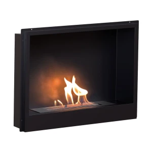 Black Surtur 23 inch bioethanol fireplace insert for freestanding stoves