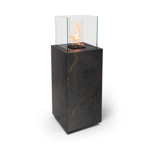 Planika Porto Laurent bioethanol fireplace with Dekton marble finish