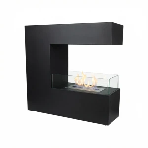 Svart elegant biopeis for gulv eller endevegg.