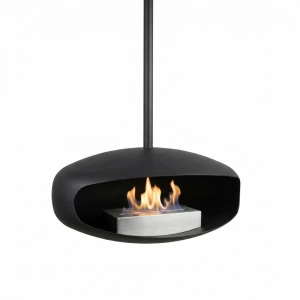 Hein og Haugaard UFO-60 Svart takmontert biopeis med flott flamme