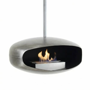 Hein og Haugaard UFO-60 New York Grå Rund takmontert biopeis i stål med flott flamme