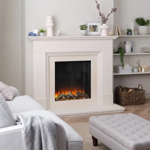 British Fires New Forest 650sq built-in electric fireplace with square design and flame effect
