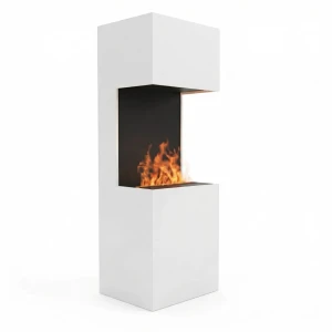 Chimenea de vapor de agua Beethoven de Glow Fire en blanco o negro, diseño vertical moderno y elegante.