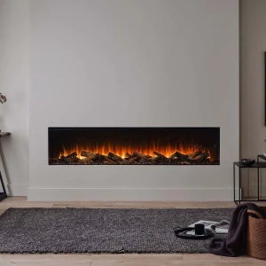 British Fires New Forest 1900 wide built-in electric fireplace with multi-sided flame view