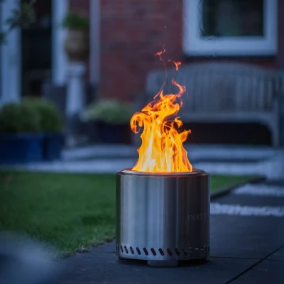 RedFire Volcano stor gulvpejs i rustfrit st&aring;l &ndash; kraftfuld og elegant