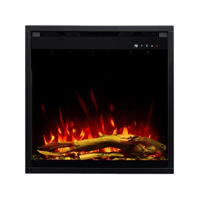 Kvadratisk 60 &times; 60 cm Aflamo 3D elkamin med LED-flamma och stockar