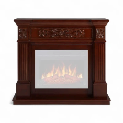 Marco de chimenea Toscana en color casta&ntilde;o de ArtiFlame, dise&ntilde;o cl&aacute;sico independiente