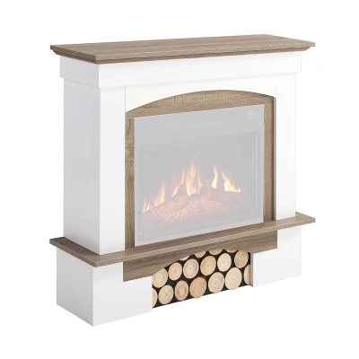 Chimenea Woodley de ArtiFlame en blanco y roble gris, solo marco decorativo