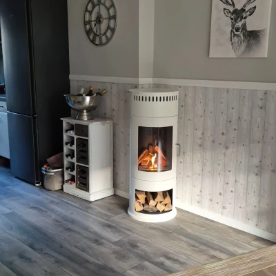 Washington fritst&aring;ende hvid biopejs med cylinderform og sikkerhedsl&aring;ge