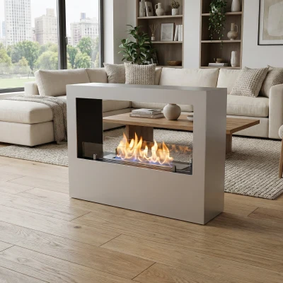 Biopeis hvit gjennomgående 3,5L Hvit gjennomgående etanolpeis 3,5L