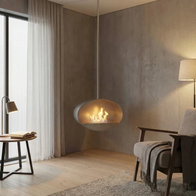 Halifax Stahl ovaler Ethanol H&auml;ngekamin 60 cm