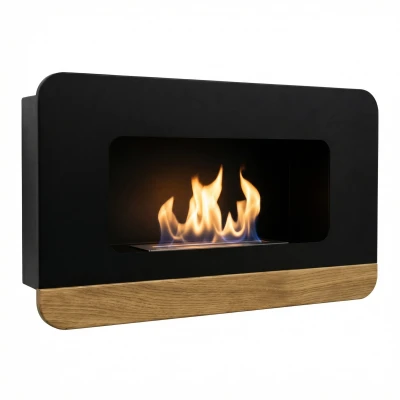 Cora Uno - Czarny, stylowy biokominek ścienny od Nordlys Cora Uno - Czarny, biokominek ścienny